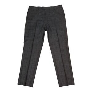 Brooks Brothers Regent Fit Gray Charcoal Plaid Wool Dress Pants Mens 40x32
